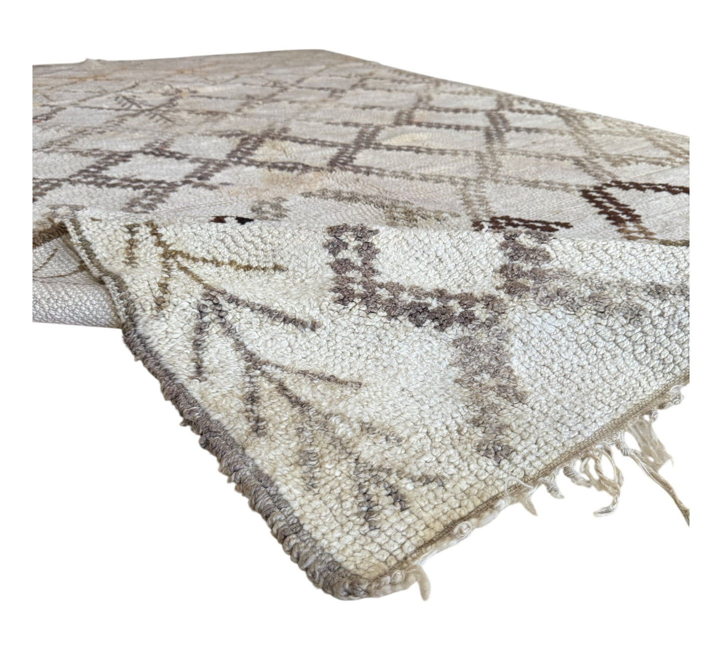 Antique beni ourain moroccan rug folded