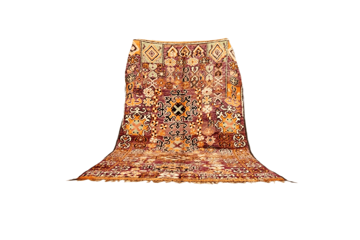 Aubergine purple boujaad vintage rug