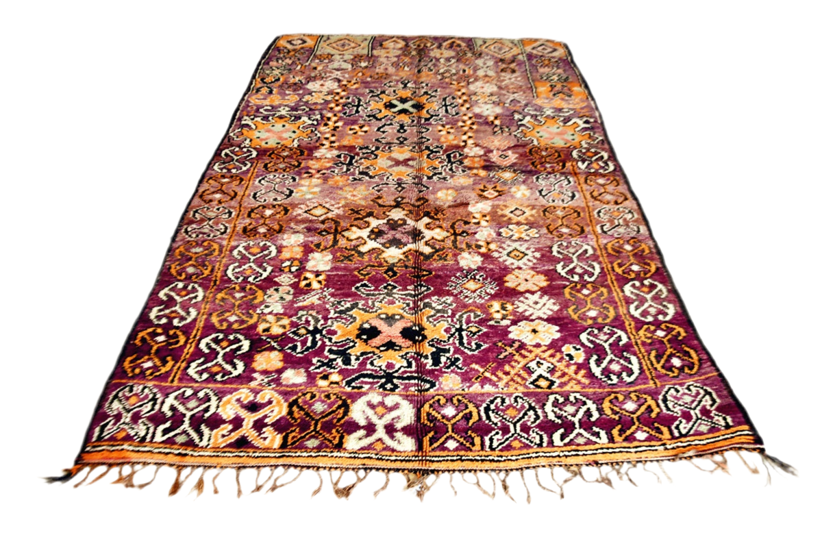 Aubergine purple boujaad vintage rug front