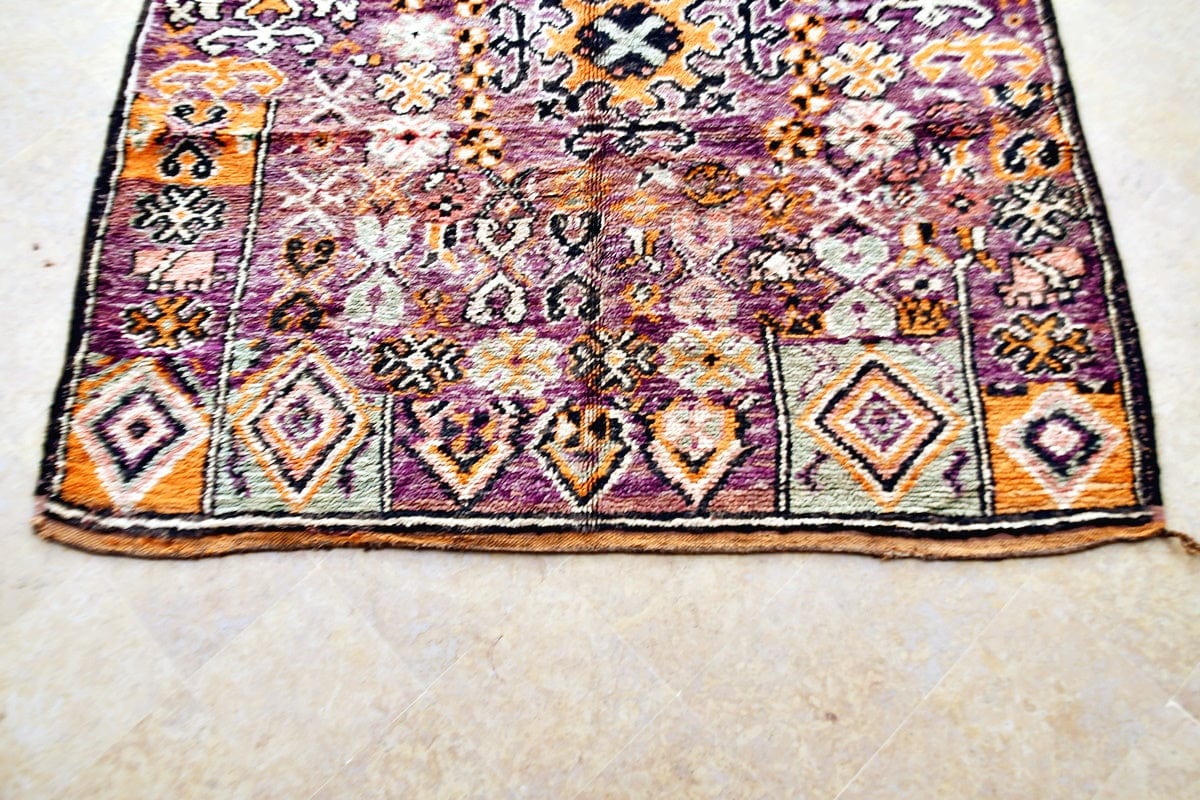 aubergine purple boujaad moroccan rug top