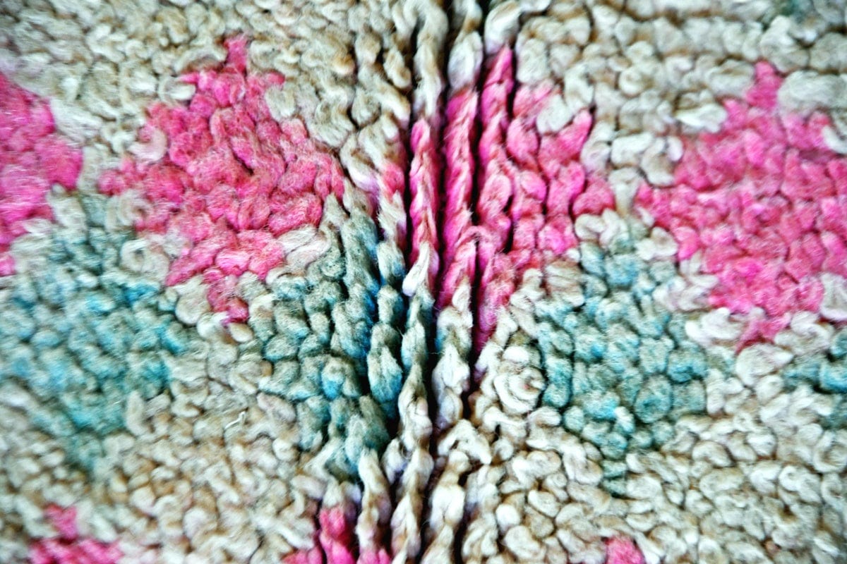 Pink beige vintage Boujaad rug morocco