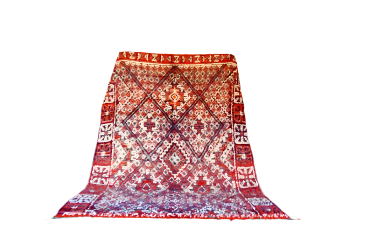 Beni Mguild Zayane vintage moroccan rug standing