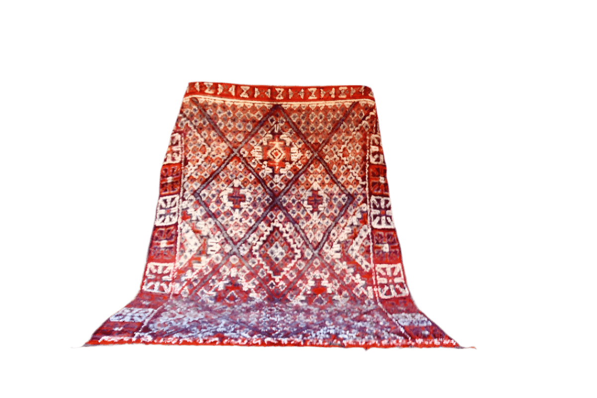 Beni Mguild Zayane vintage moroccan rug standing