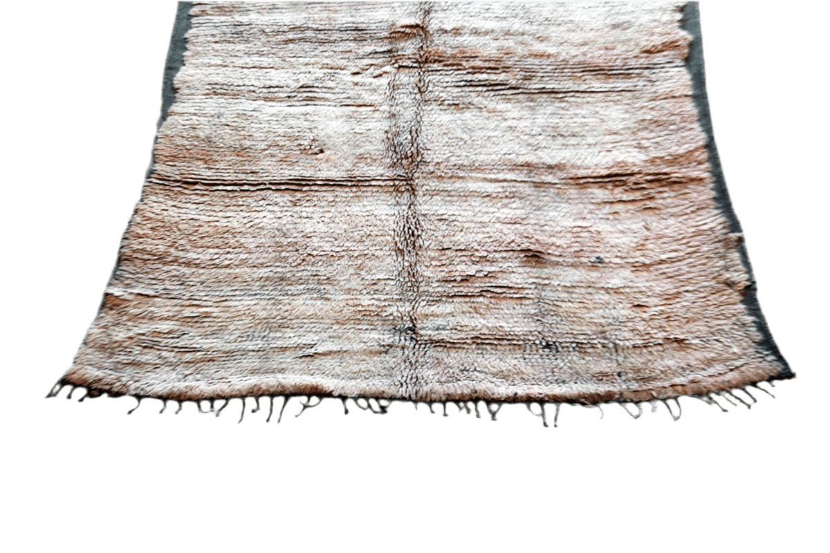 Beni Mguild faded solid brown vintage rug bottom