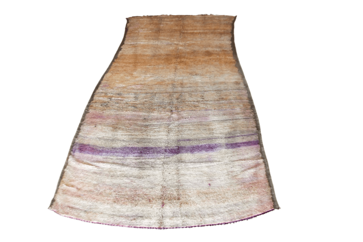 Beni Mguild faded solid brown vintage rug full
