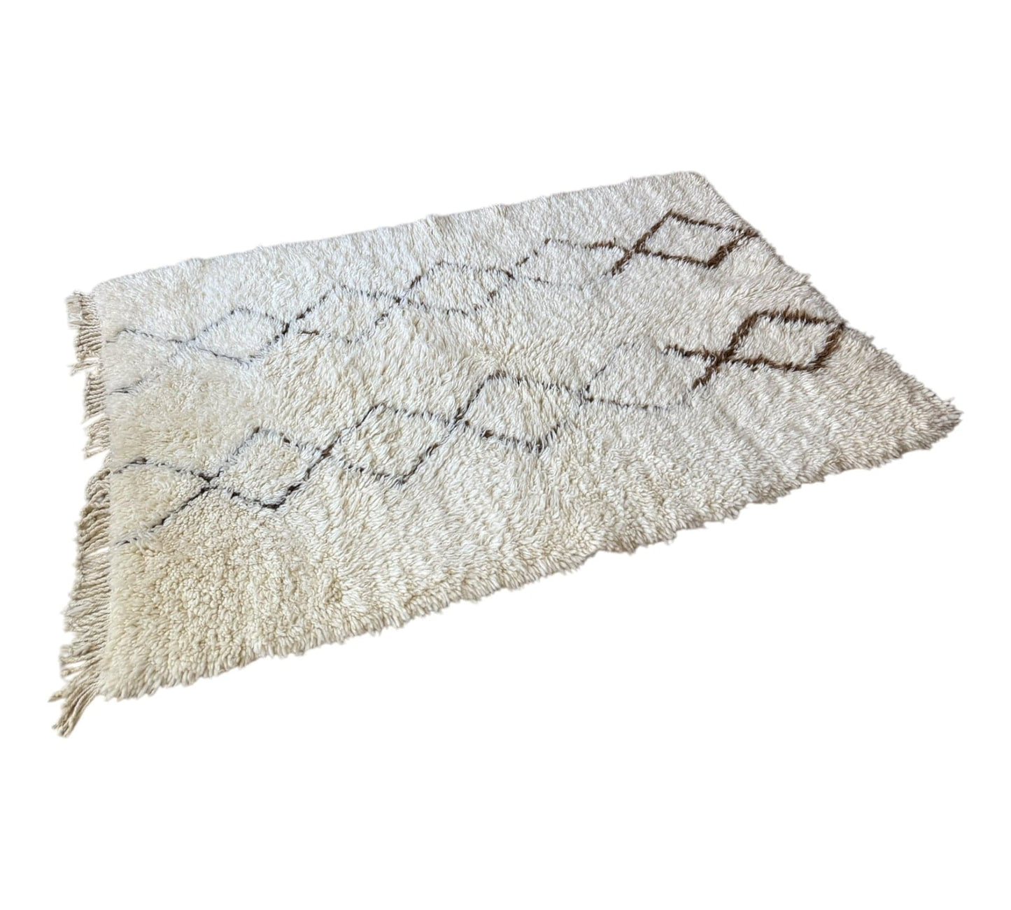 Beni ourain rug authentic brown cream white