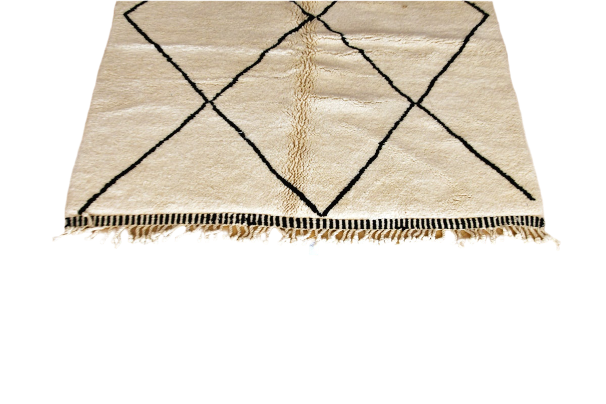 Blach white diamond beni mrirt carpet fringe