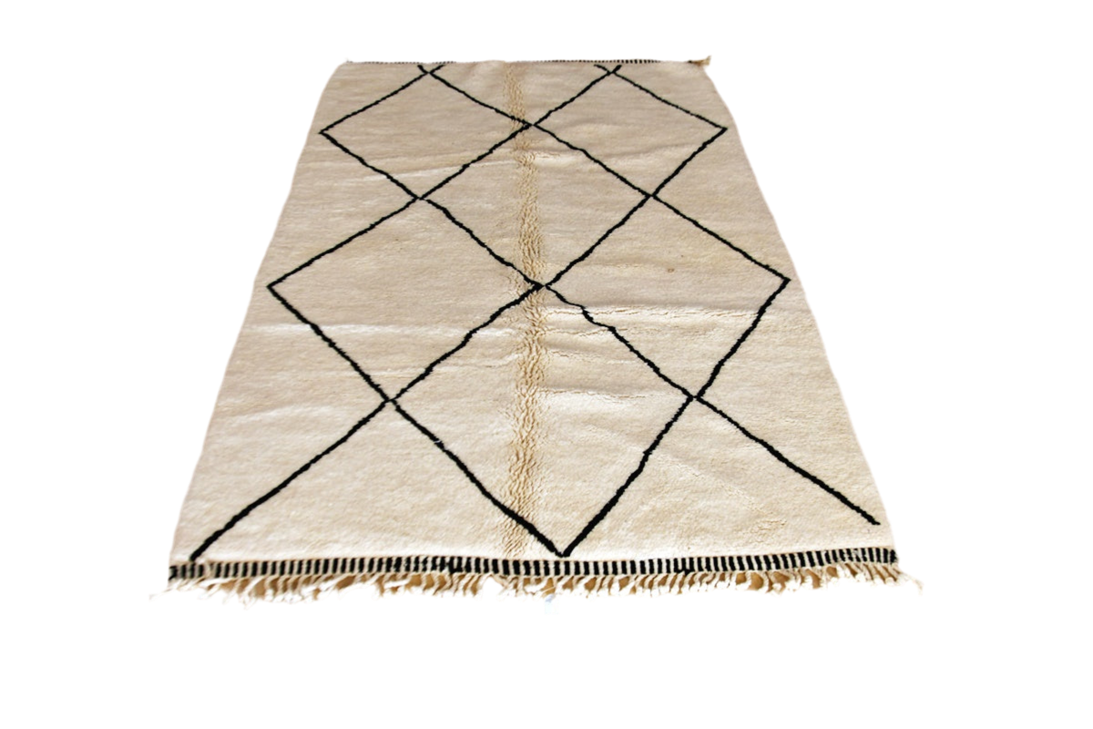 Blach white diamond beni mrirt carpet front