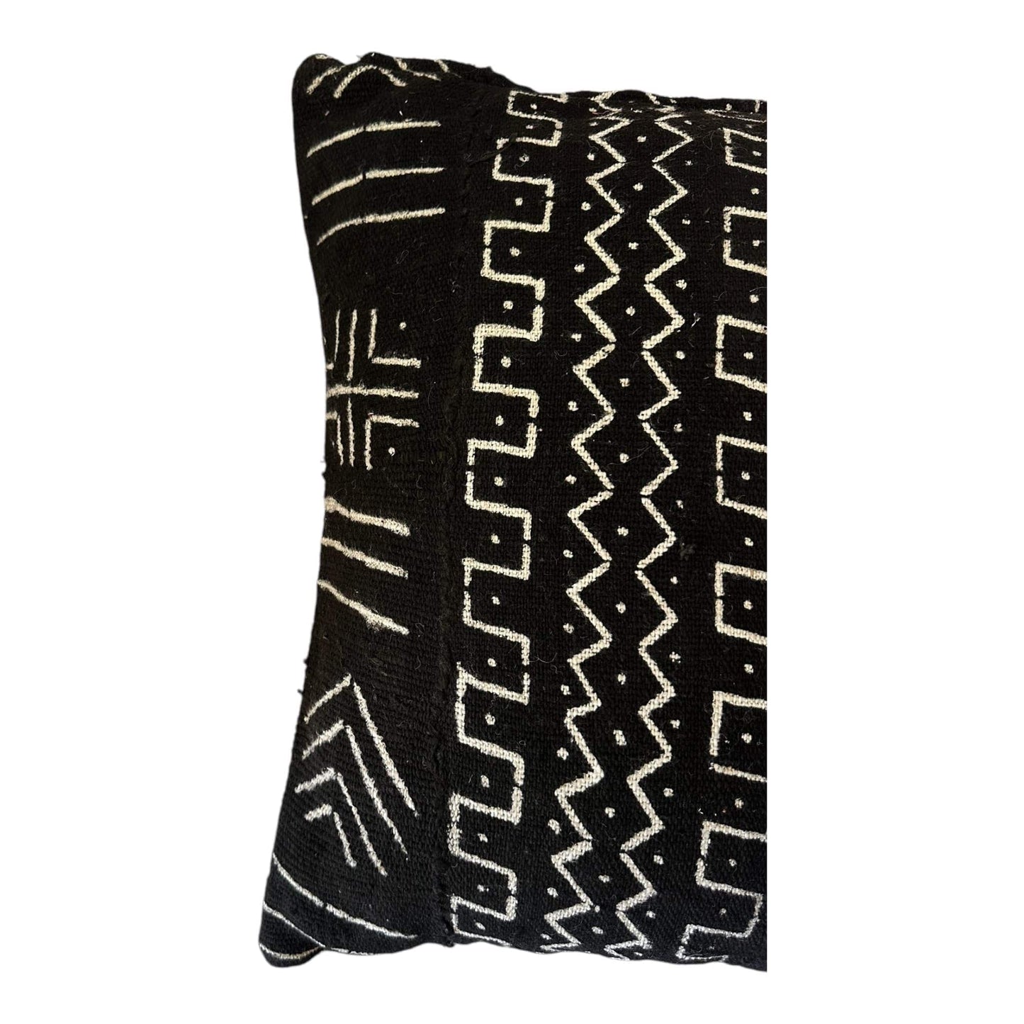 Black mali pucloth cushion cover tribal design side