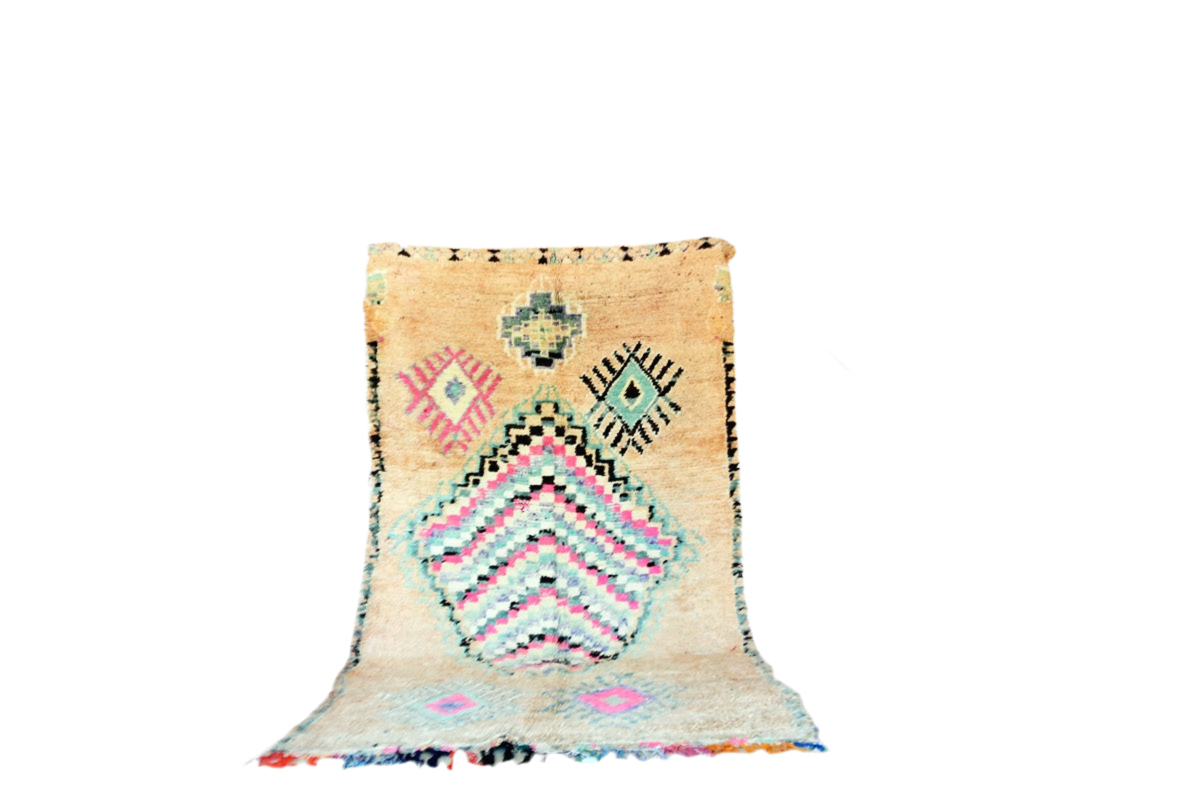 Boho moroccan vintage boujaad rug