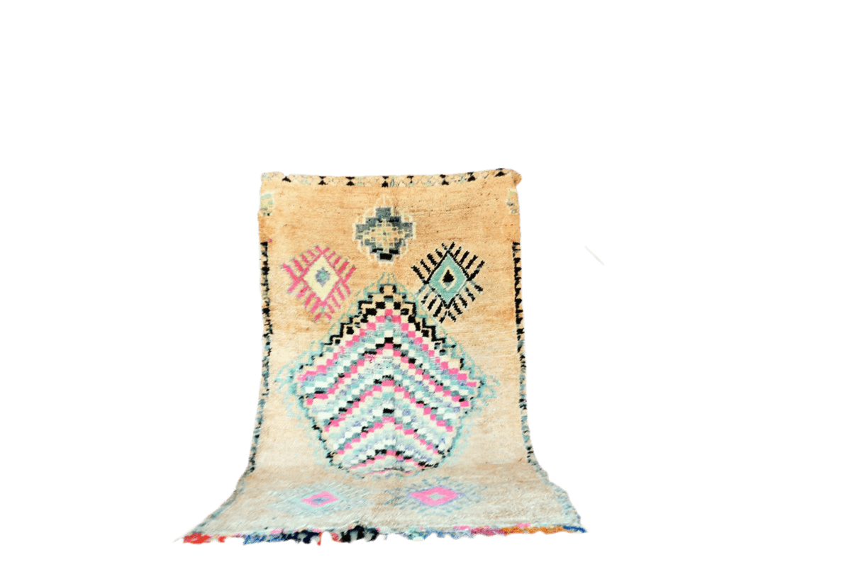 Boho moroccan vintage boujaad rug