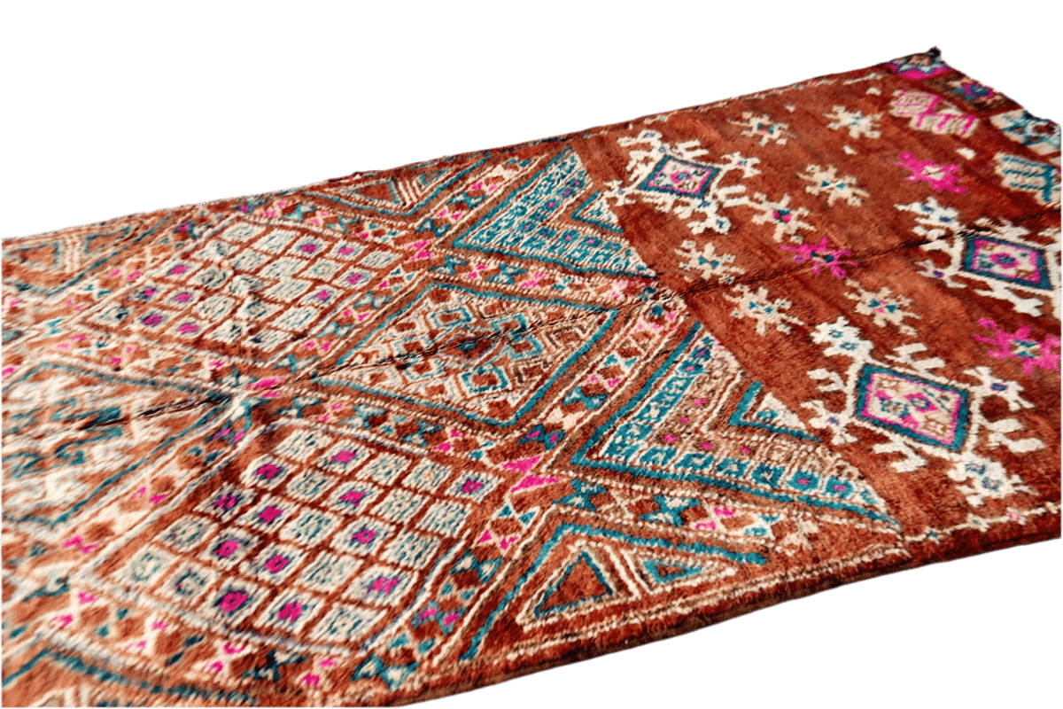 Brown pastel vintage zemmour moroccan rug