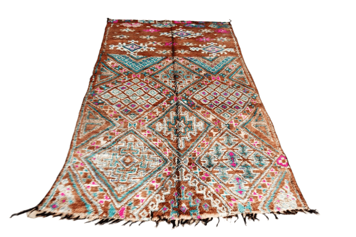 Brown pastel vintage zemmour moroccan rug bottom