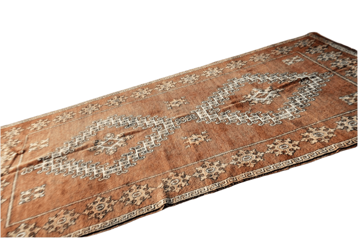 Brown rust earthy vintage moroccan zemmour rug