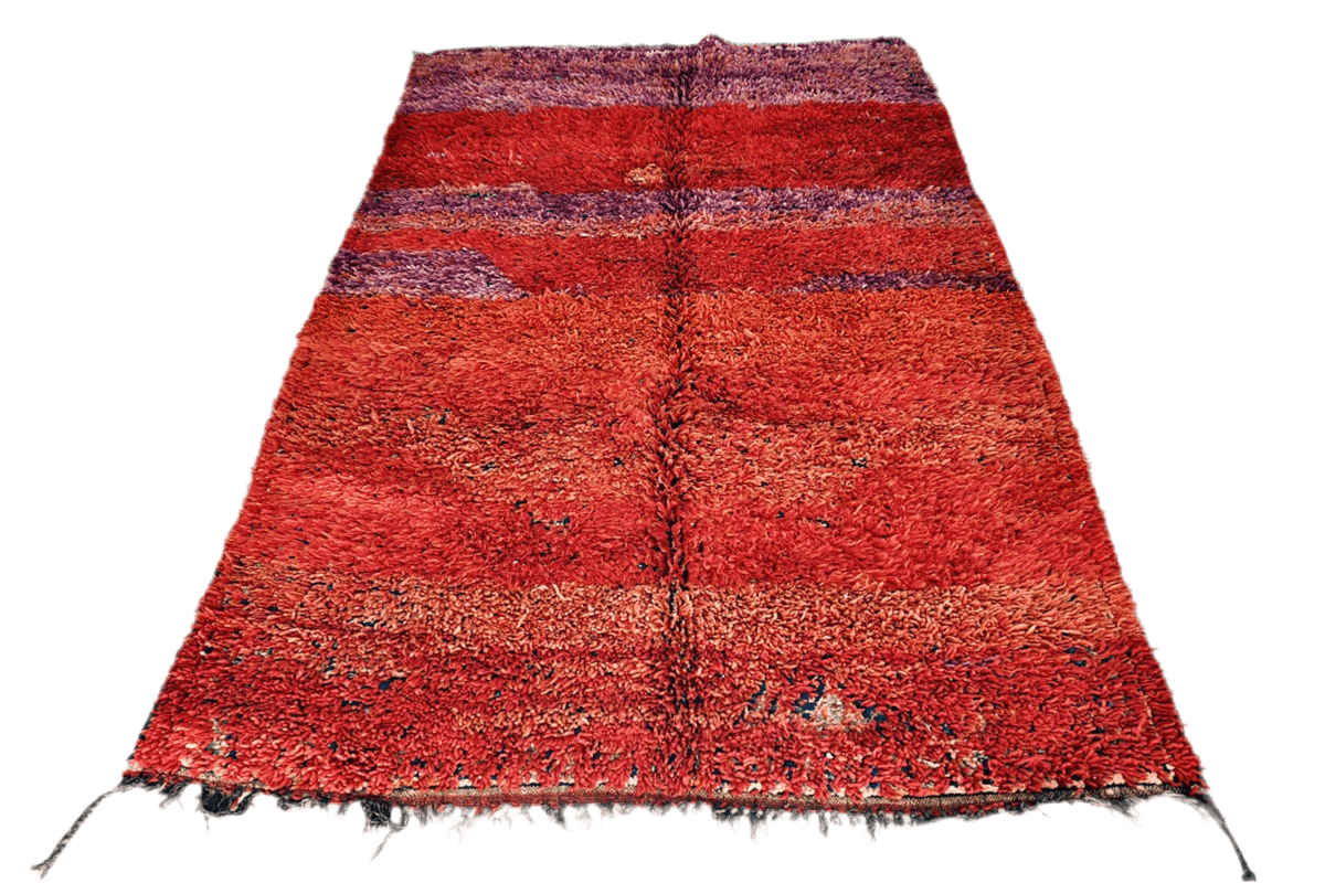 Chevron red morron beni mguild vintage moroccan rug front
