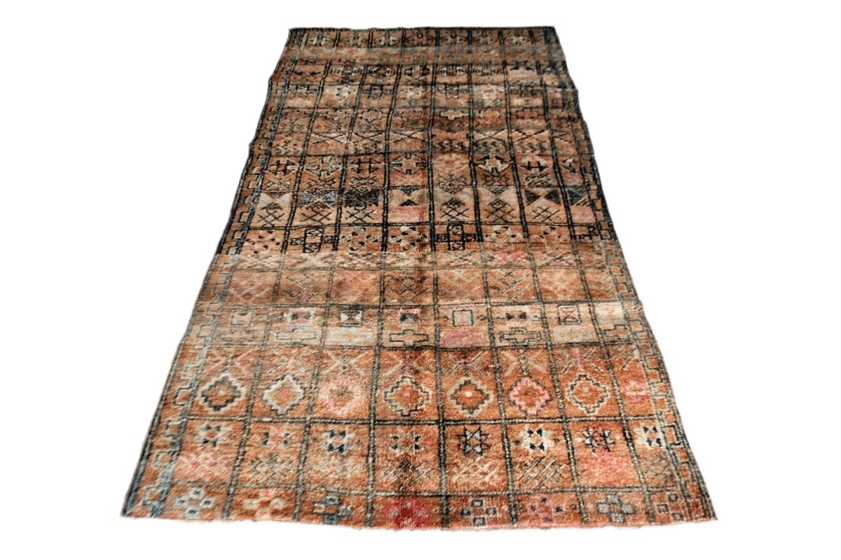Dark earthy brwown vintage zemmour moroccan rug carpet front