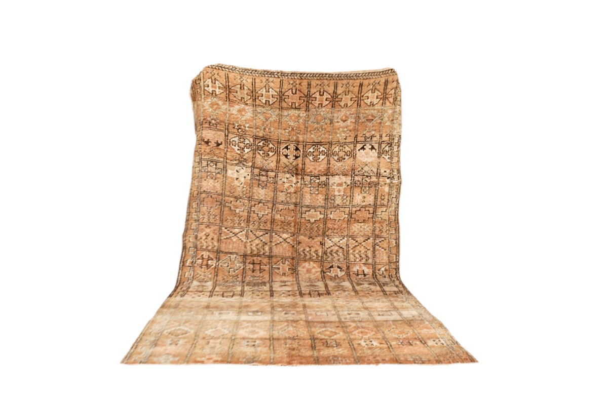 Dark earthy brwown vintage zemmour moroccan rug carpet standing