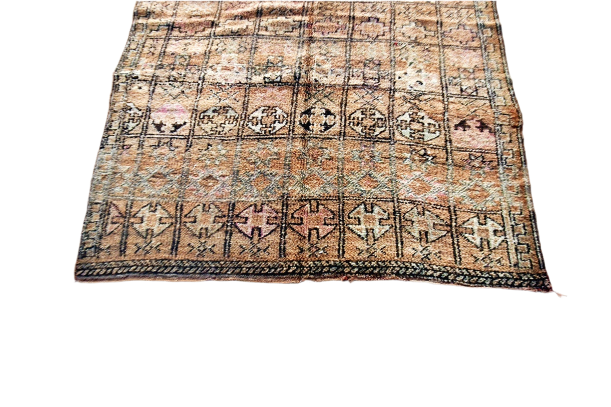 Dark earthy brwown vintage zemmour moroccan rug carpet