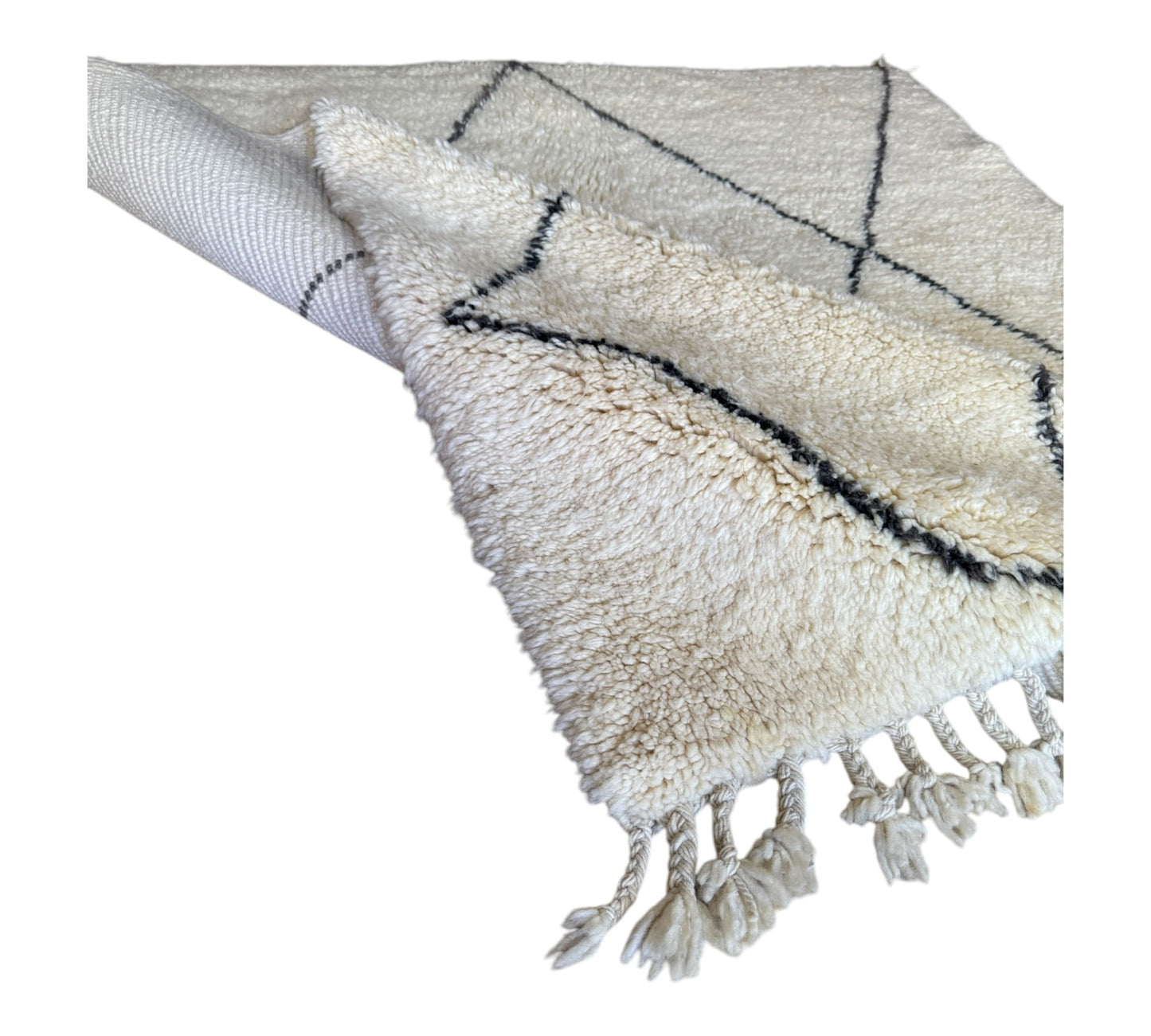 Diamond plush beni ourain rug folded