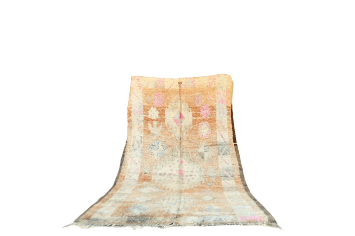 Faded Boho vintage boujaad moroccan rug pastel