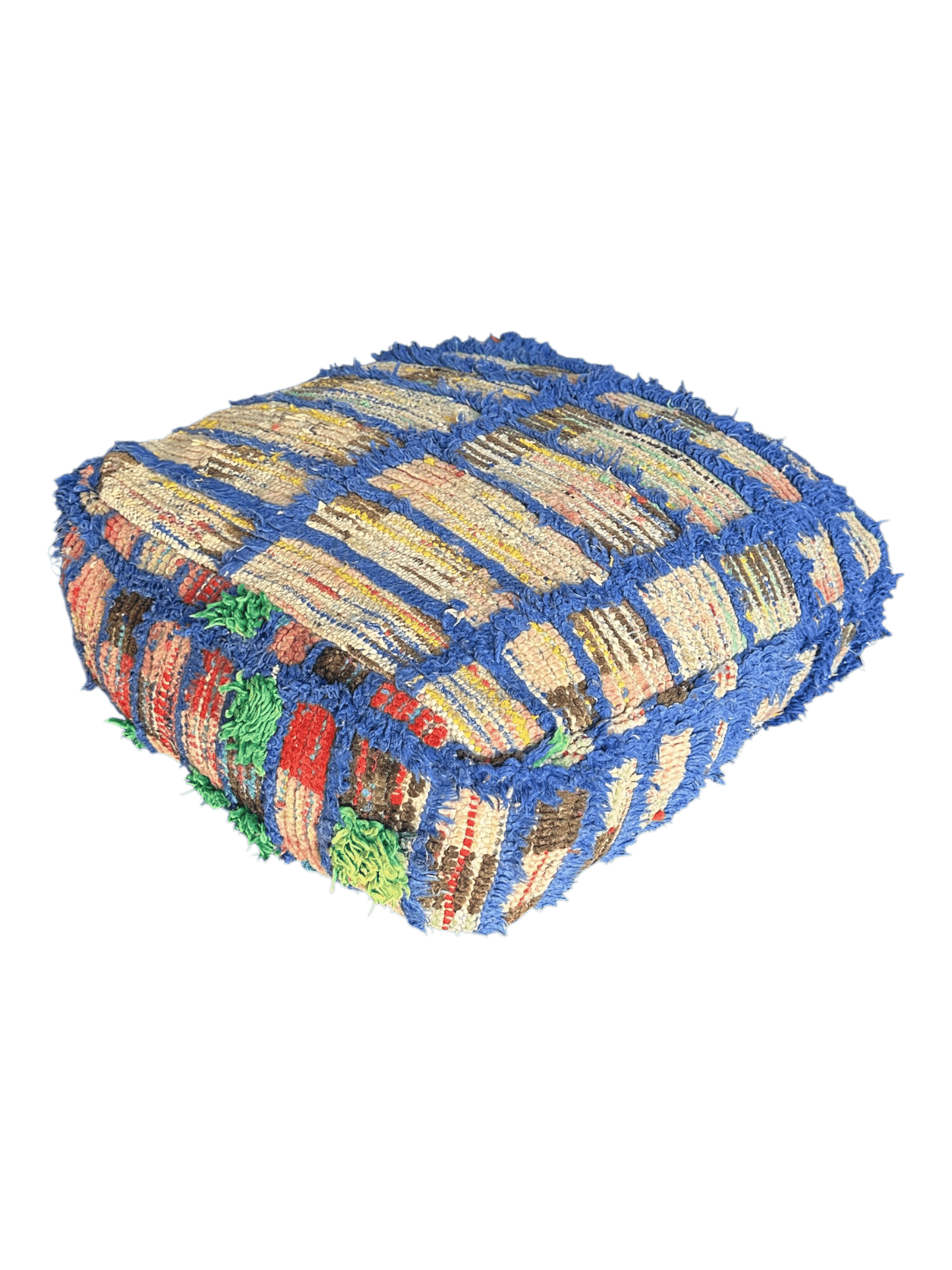 Square Moroccan wool floor cushion pouf pillow
