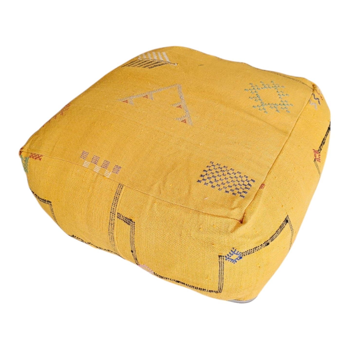 Labboho Morocco yellow cactus silk pouf boho decor