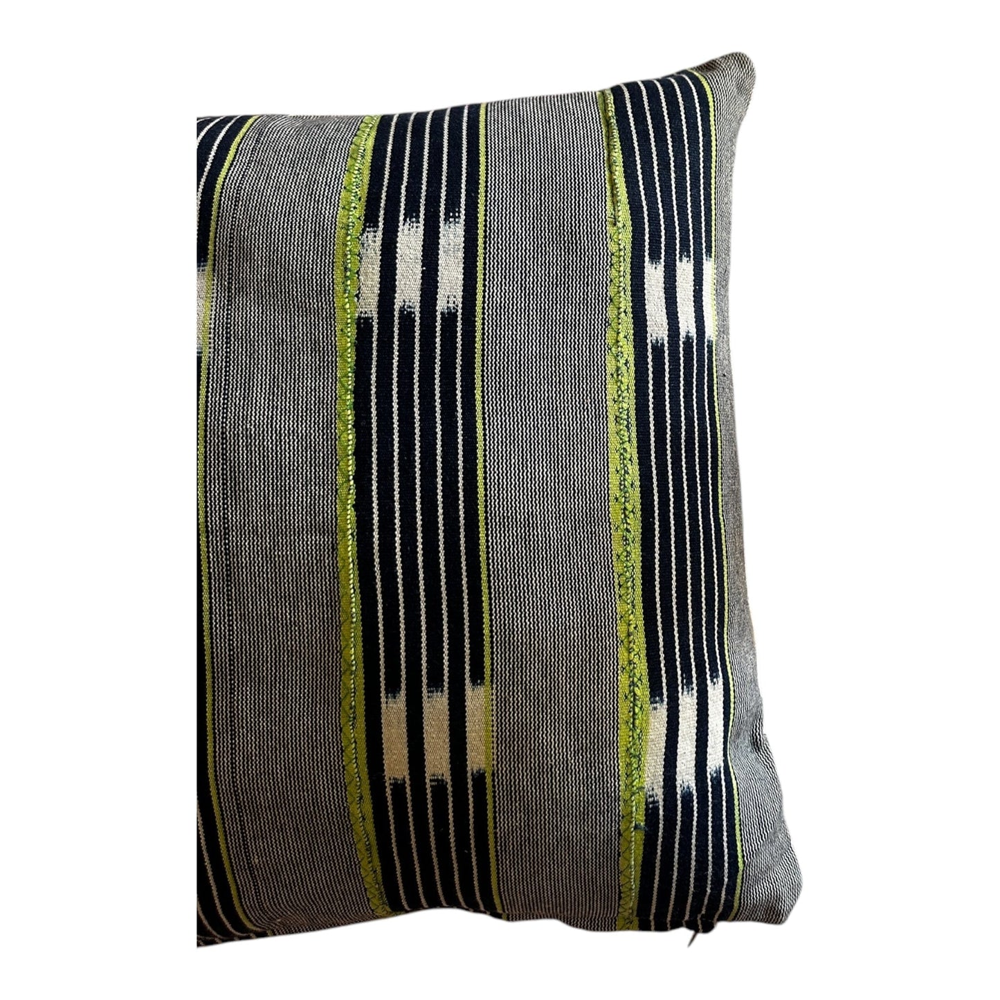 Mali mudcloth cushion cover with green