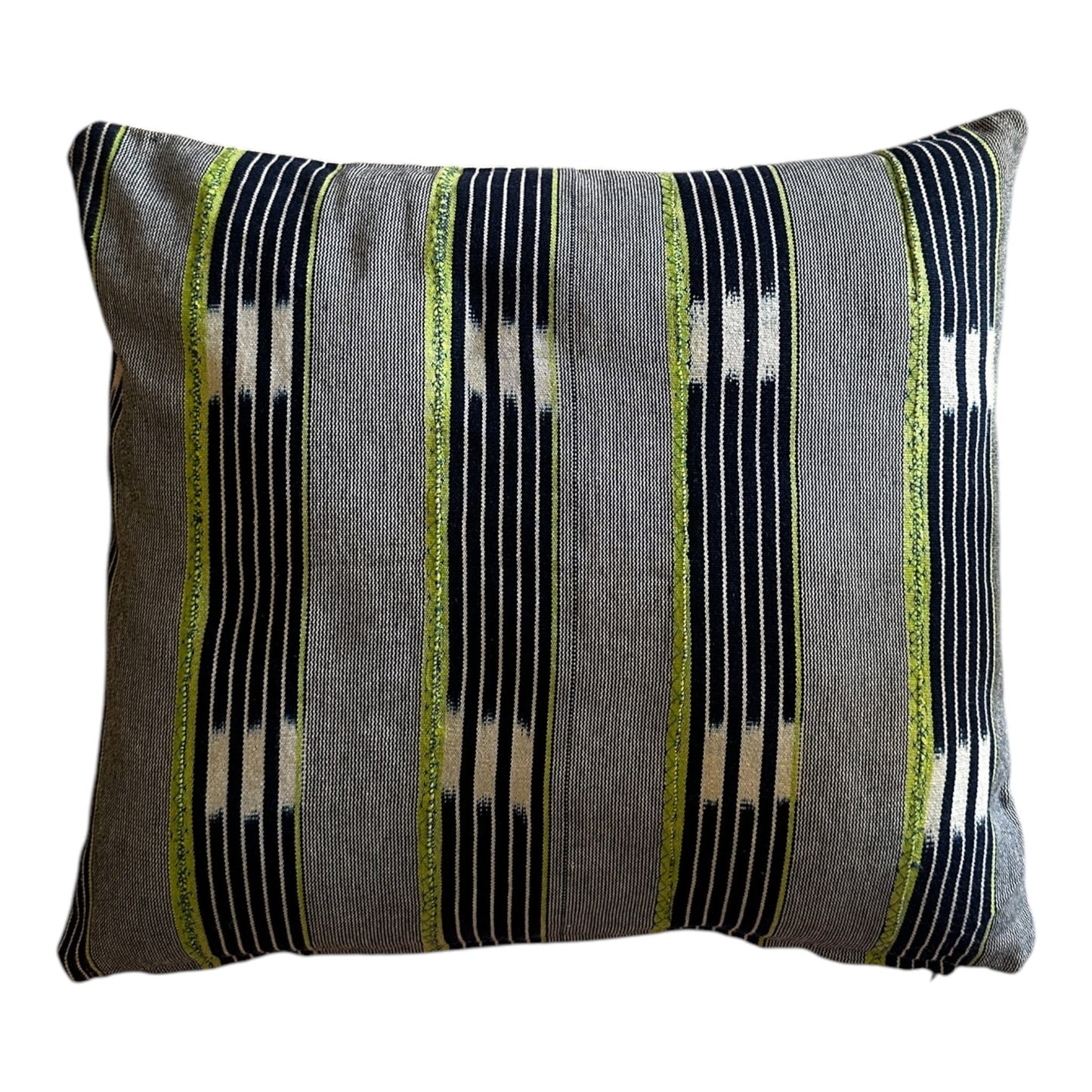 Mali mudcloth cushion cover with green rectangle