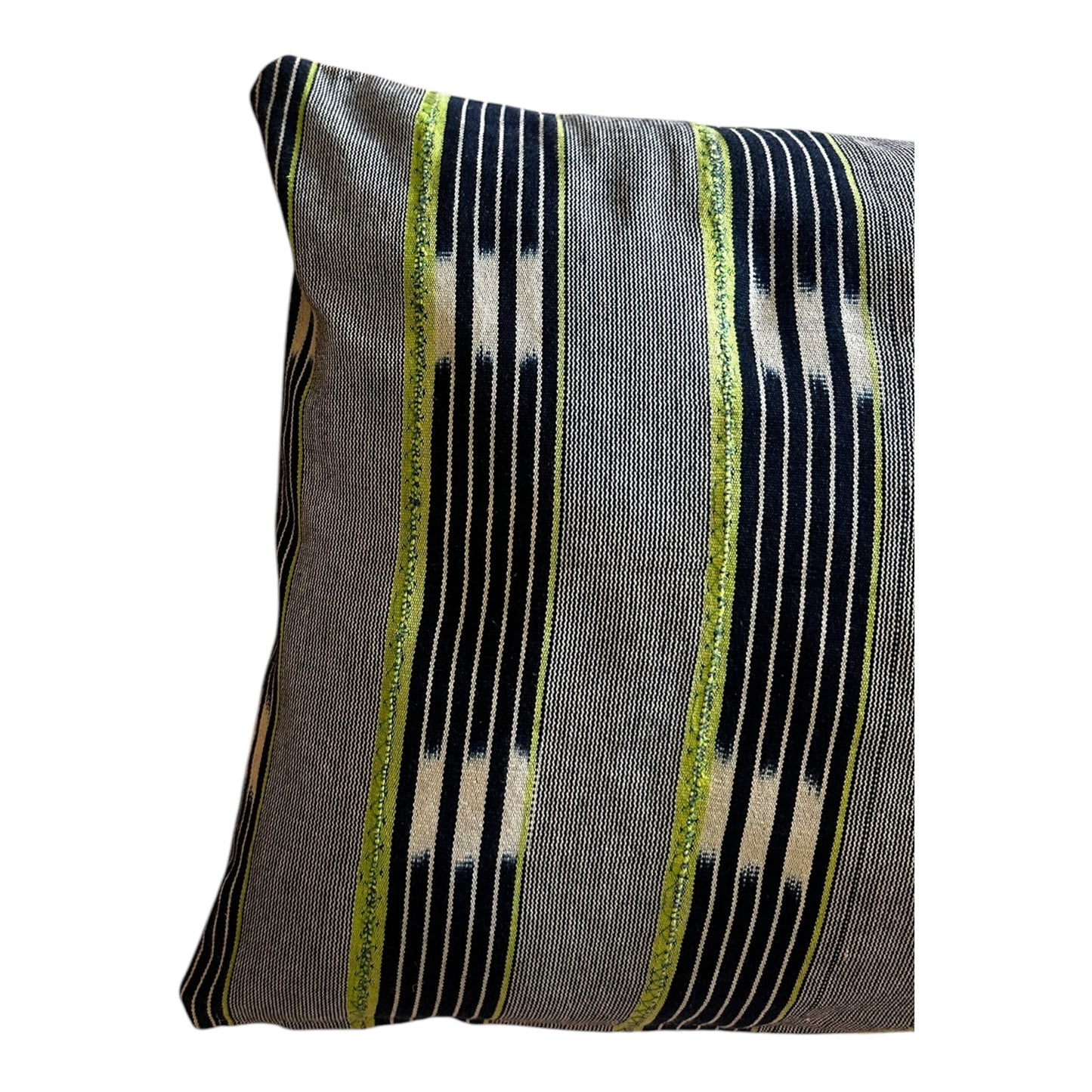 Mali mudcloth cushion cover with green square