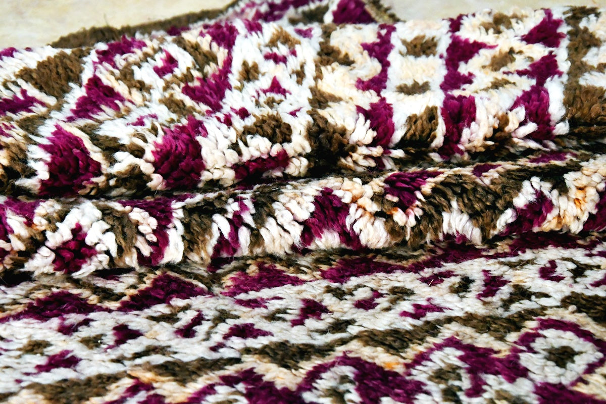Marmoucha maalem rug purple green epic folded