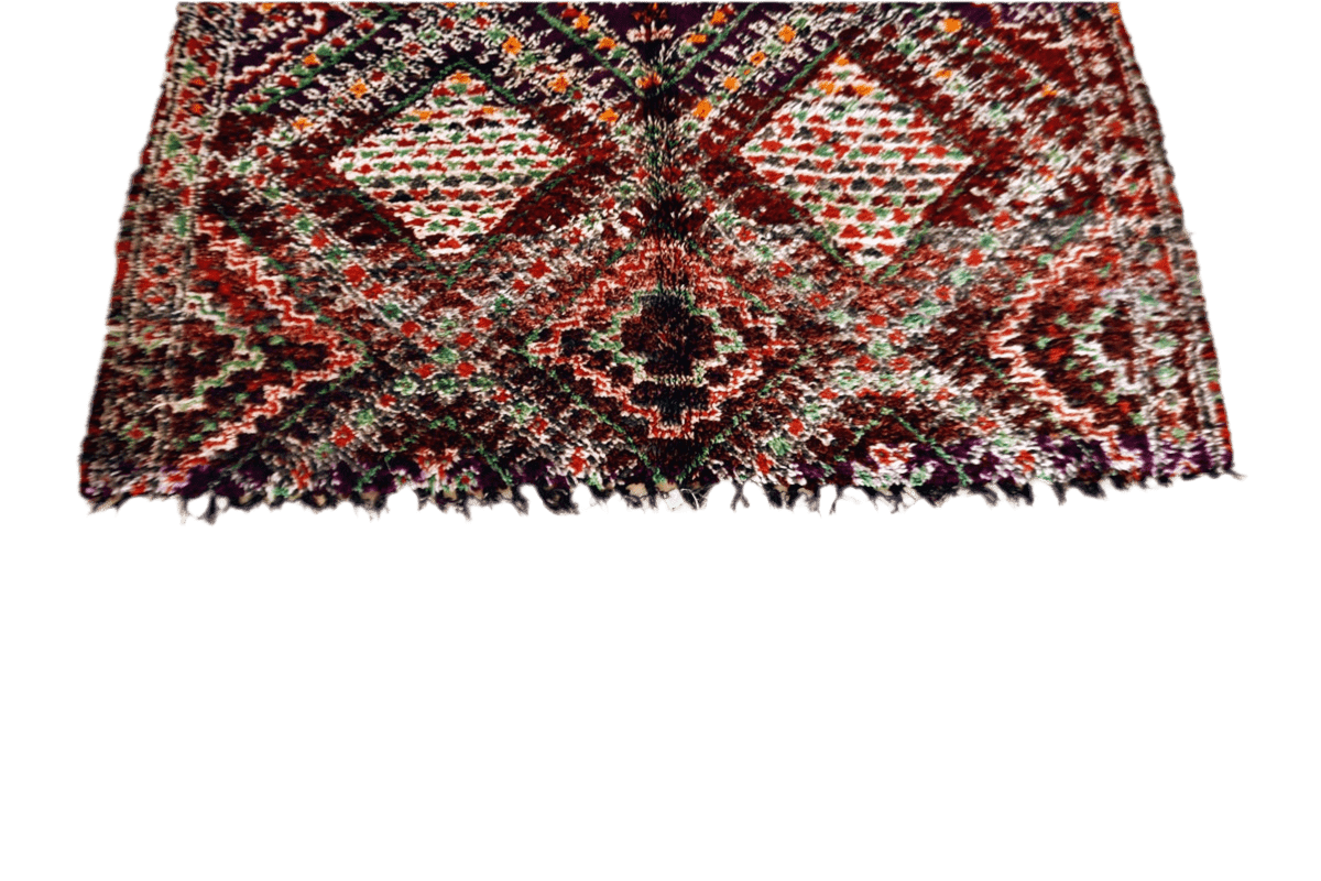 Midcentury Beni Mguild vintage rug tassels