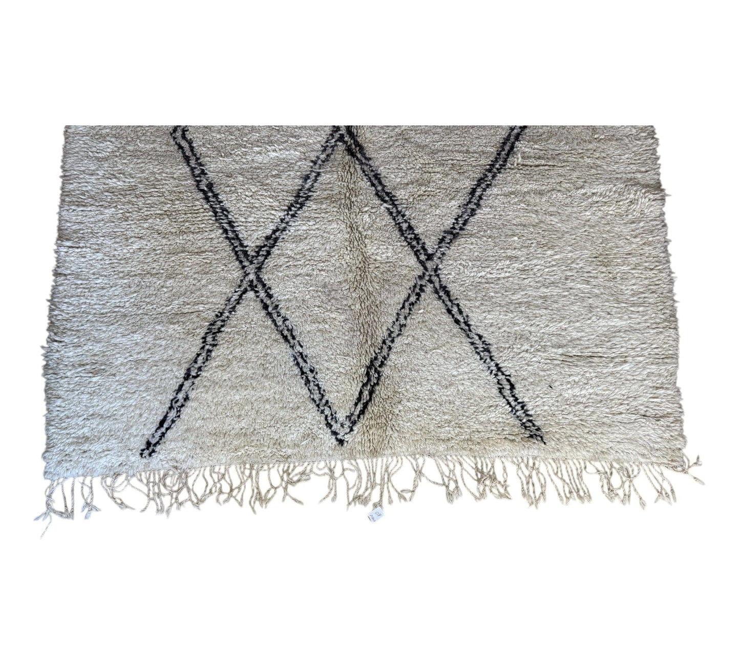Minimalist vintage beni ourain rug morocco white black