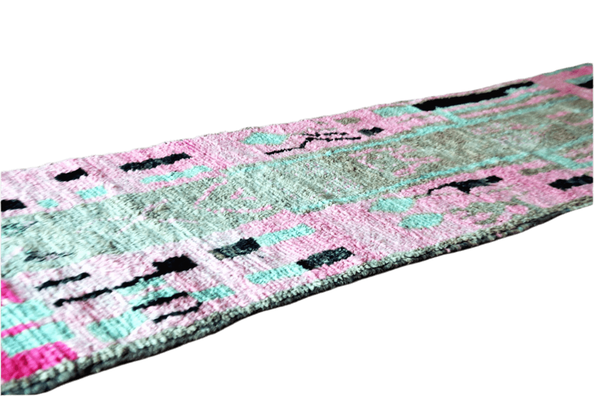 Mint 12ft moroccan boujaad runner rug side