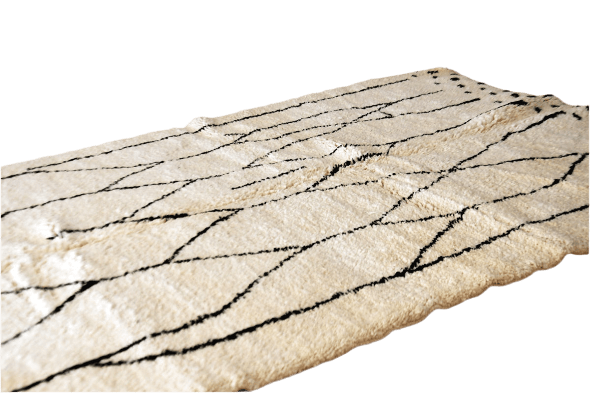 Moroccan white black beni mrirt carpet