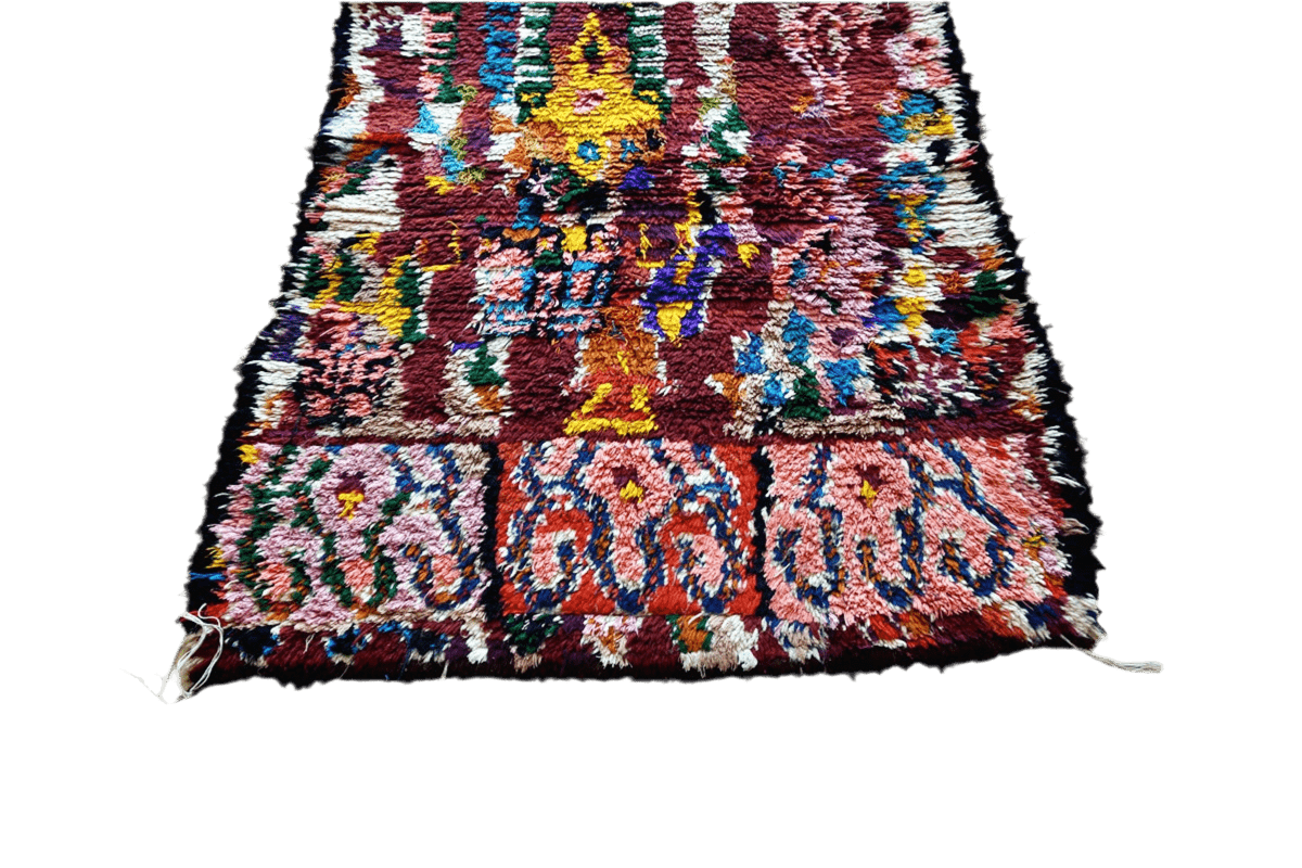 Moroon abstract moroccan boucherouite rag rug