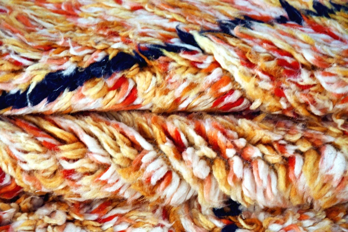 Orange coral moroccan beni mrirt rug