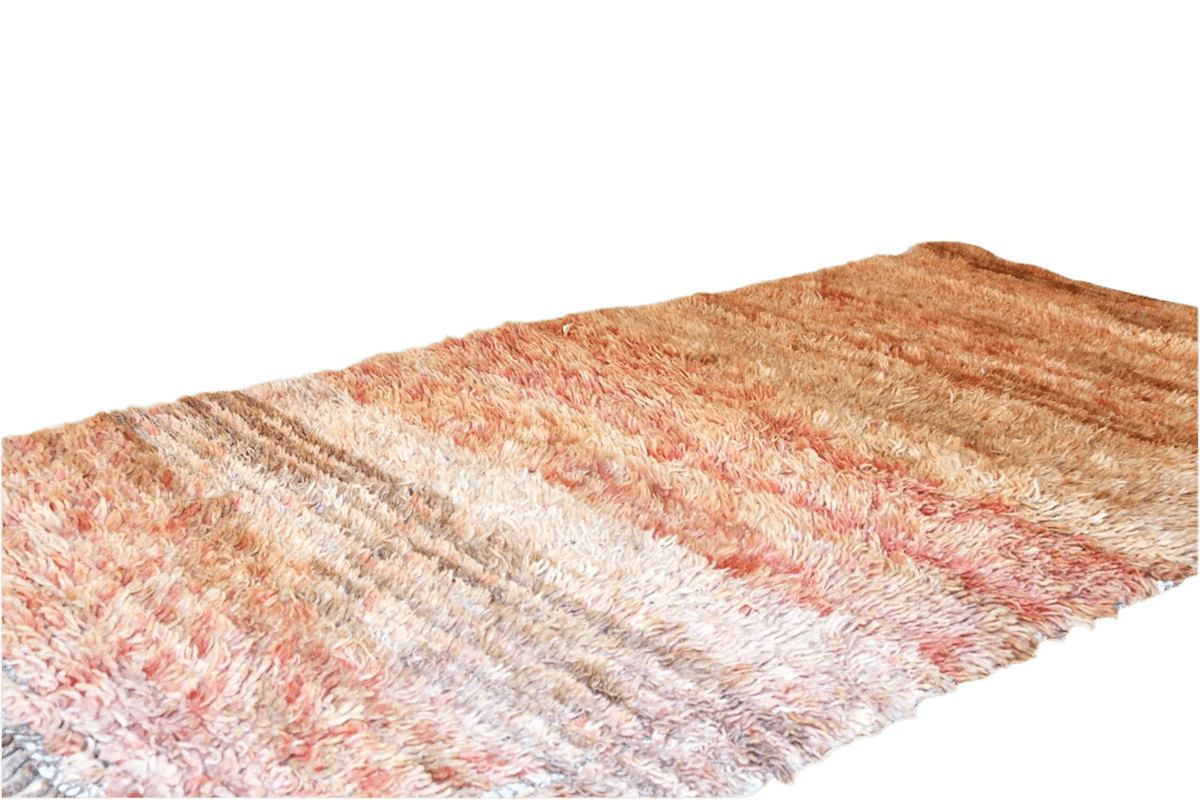 Peach blush moroccan vintage boujaad runner rug boho