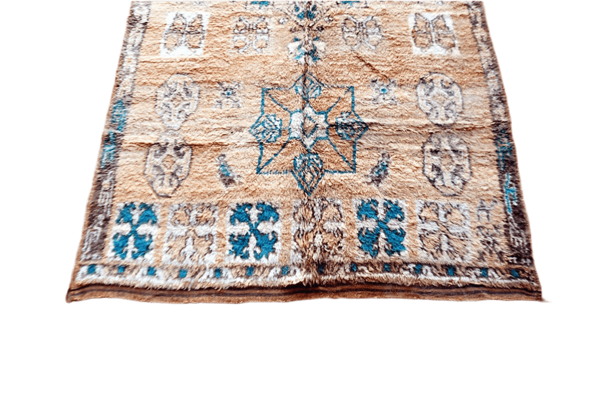 Peach green moroccan zemmour vintage rug carpet boho decor