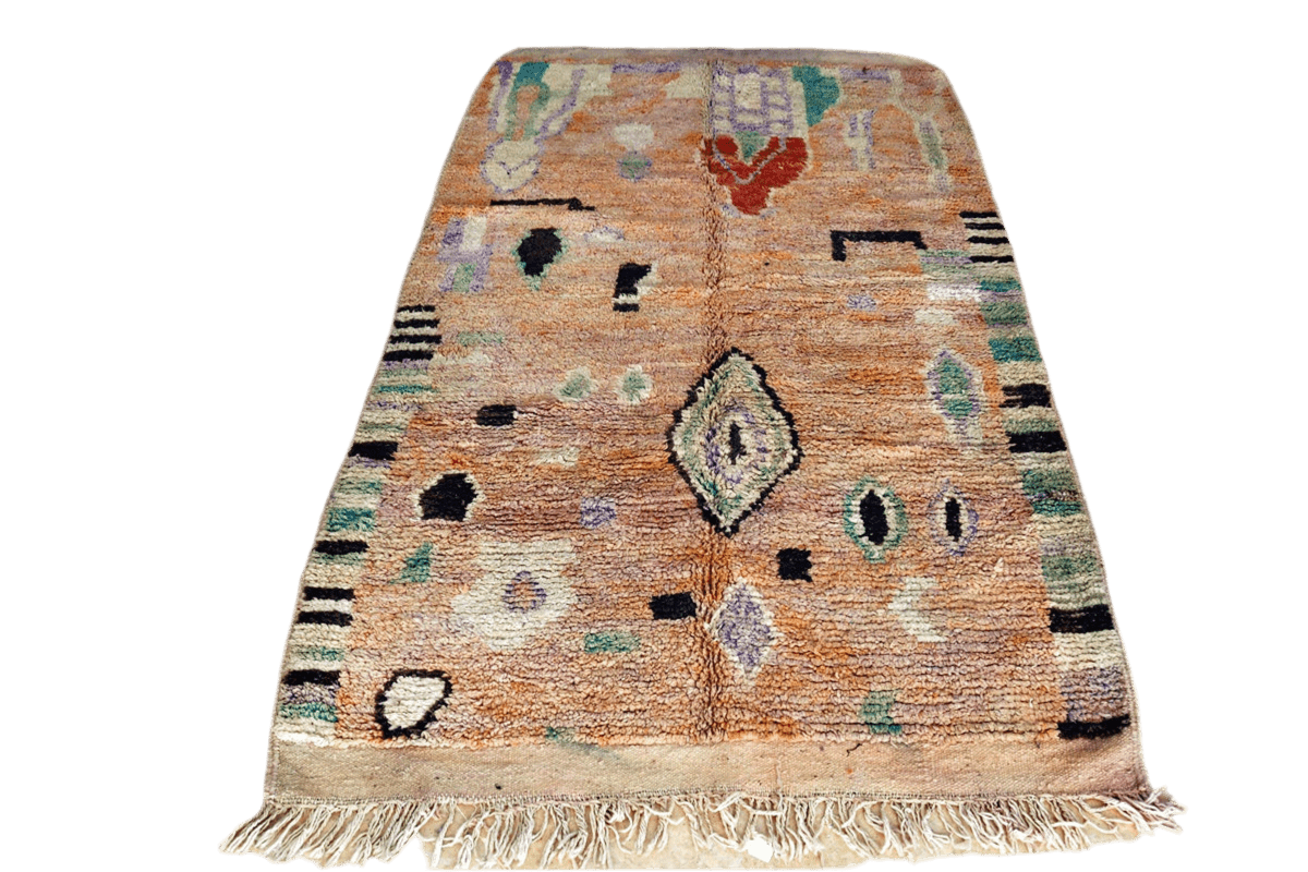 Peach mint abstract moroccan area rug full