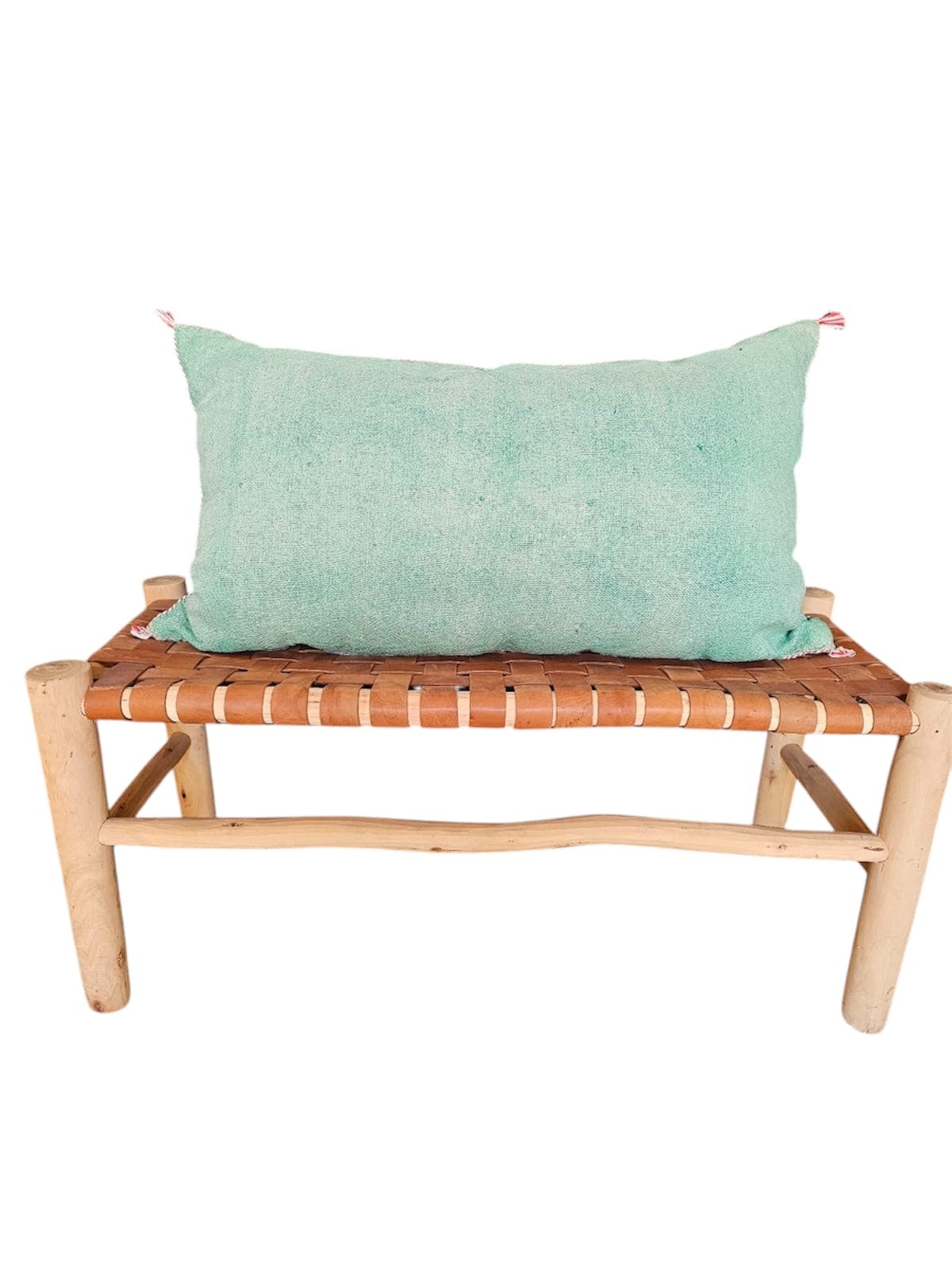Green large cactus silk lumbar morocco 100 x 50 sabra back