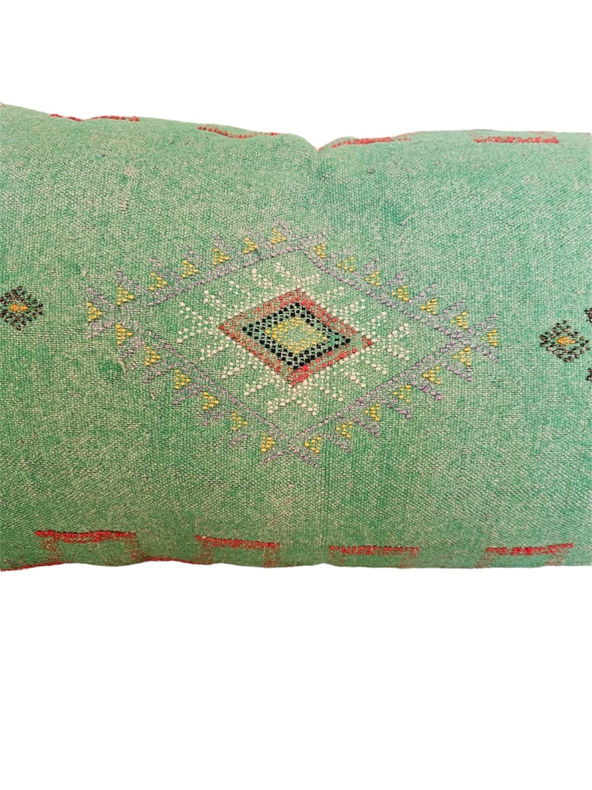 Green large cactus silk lumbar morocco 100 x 50 sabra close up