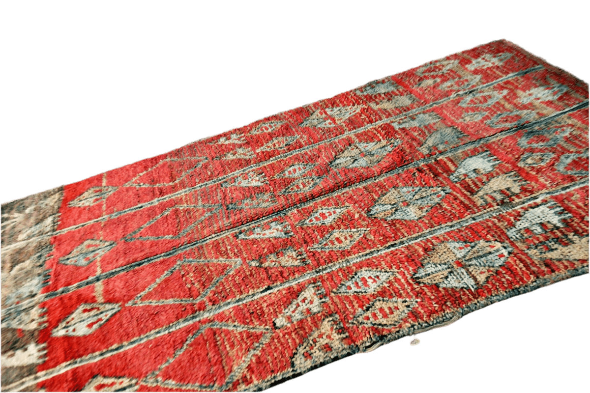 Pink blush vintage moroccan zemmour rug