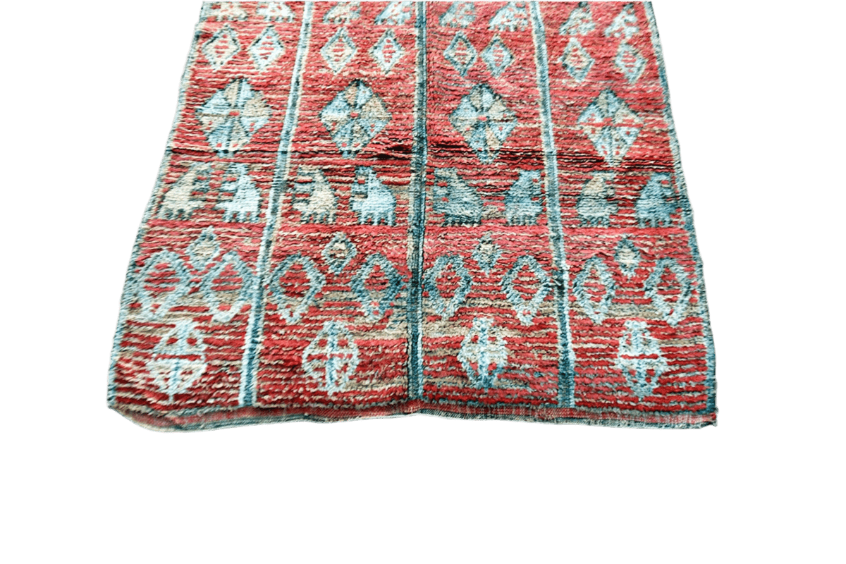 Pink blush vintage moroccan zemmour rug top
