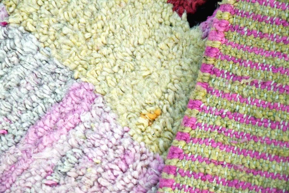 Pink peach soft Moroccan boujaad runner rug folded