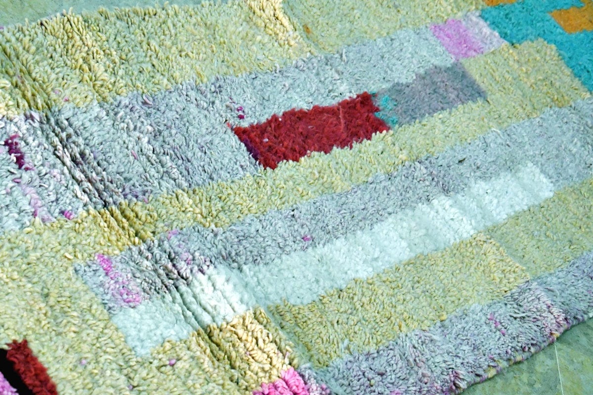 Pink peach soft Moroccan boujaad runner rug side