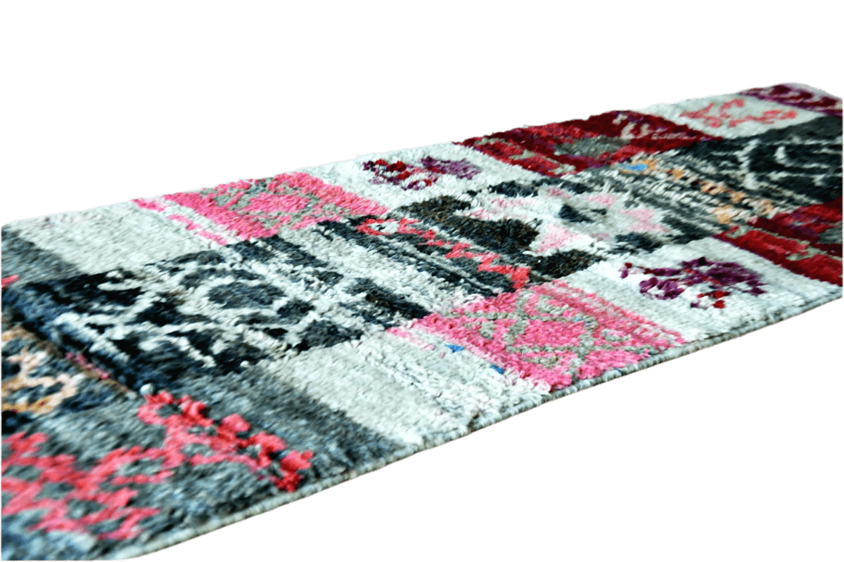Pink purple moroccan boujaad runner rug