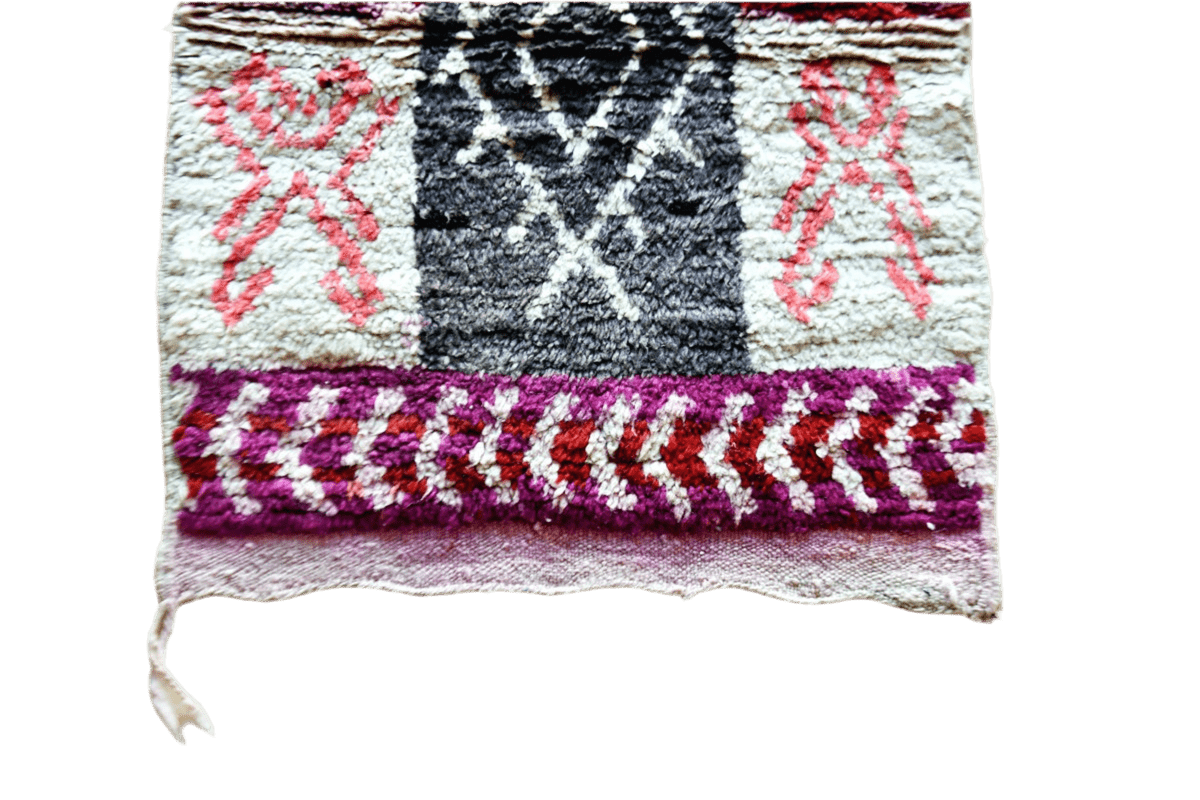 Pink purple moroccan boujaad runner rug top