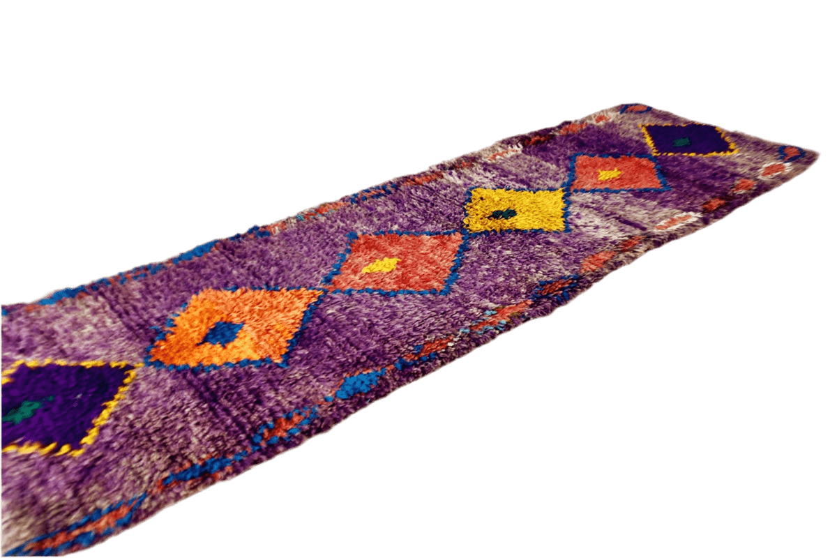 Purple orange red moroccan runner rug