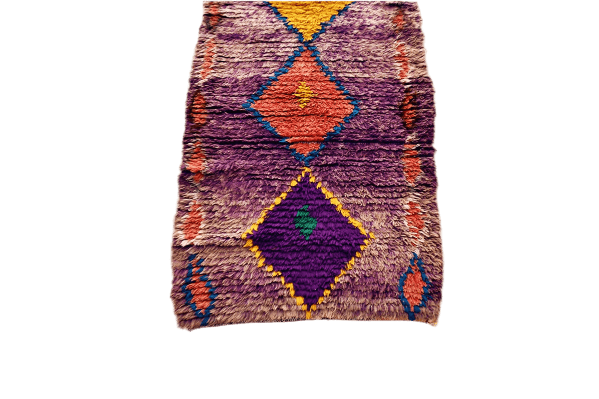 Purple orange red moroccan runner rug top