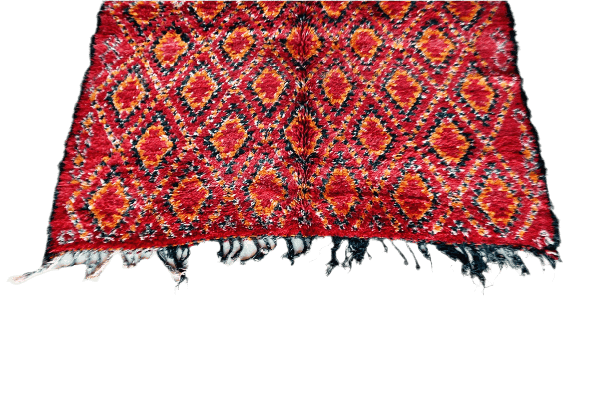 Red orange black beni mguild thick rug masterpiece bottom